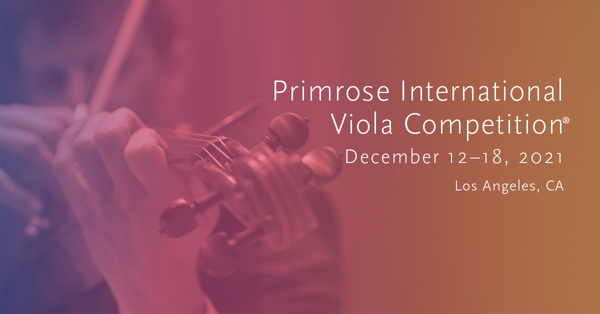 2021 Primrose International Viola Competition Announces Live Round Competitors - image attachment